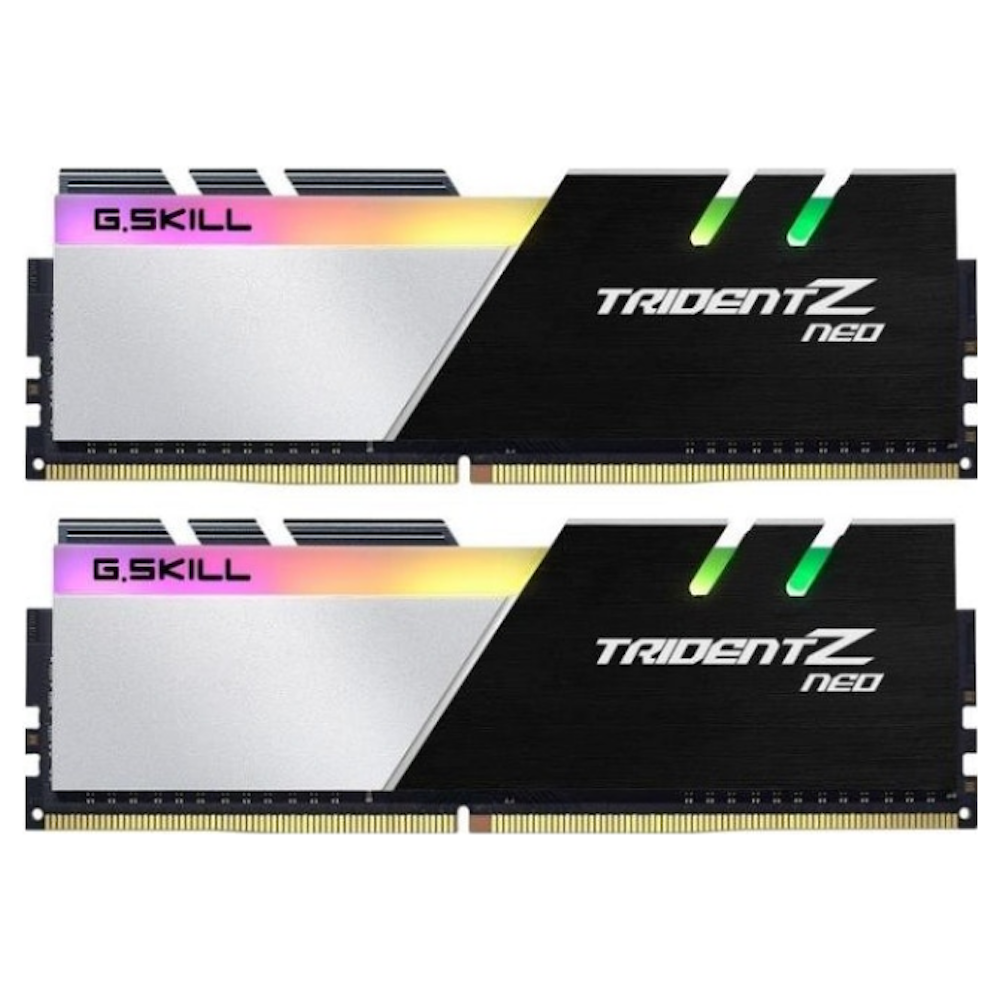 A large main feature product image of G.Skill 64GB Kit (2x32GB) DDR4 Trident Z RGB Neo C18 3600Mhz - Black