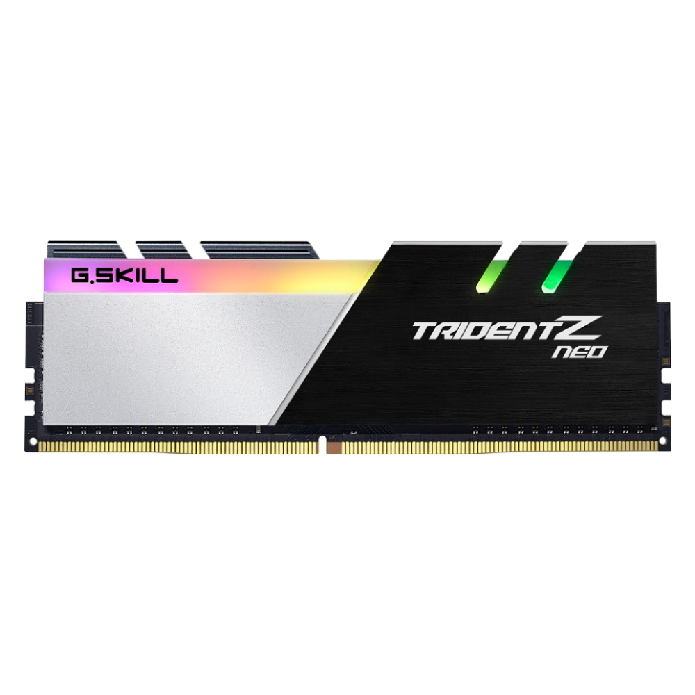 A large main feature product image of G.Skill 64GB Kit (2x32GB) DDR4 Trident Z RGB Neo C18 3600Mhz - Black
