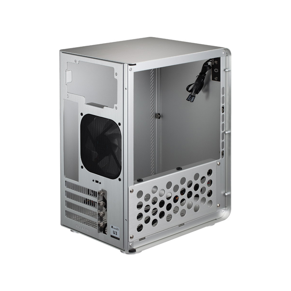 A large main feature product image of Jonsbo U3 Silver mATX Case