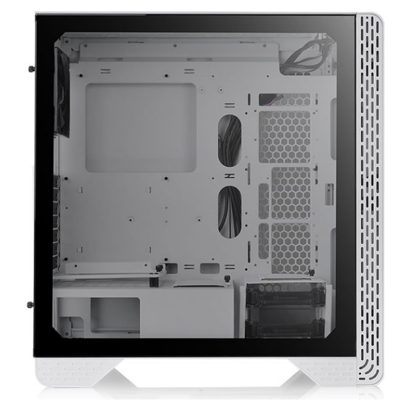 A large main feature product image of Thermaltake S300 White Mid Tower Case w/ Tempered Glass Side Panel