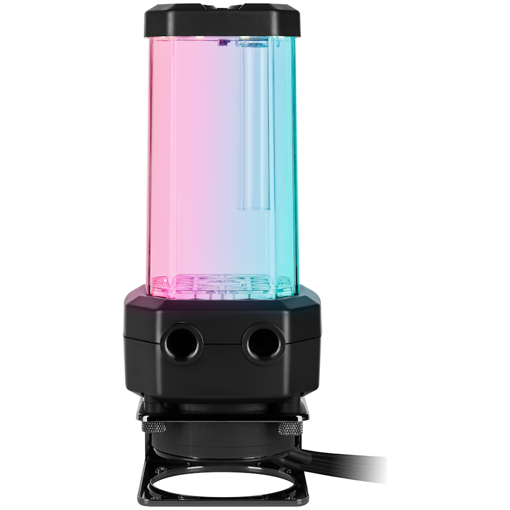 A large main feature product image of Corsair Hydro X Series XD5 RGB Pump/Reservoir Combo — Black
