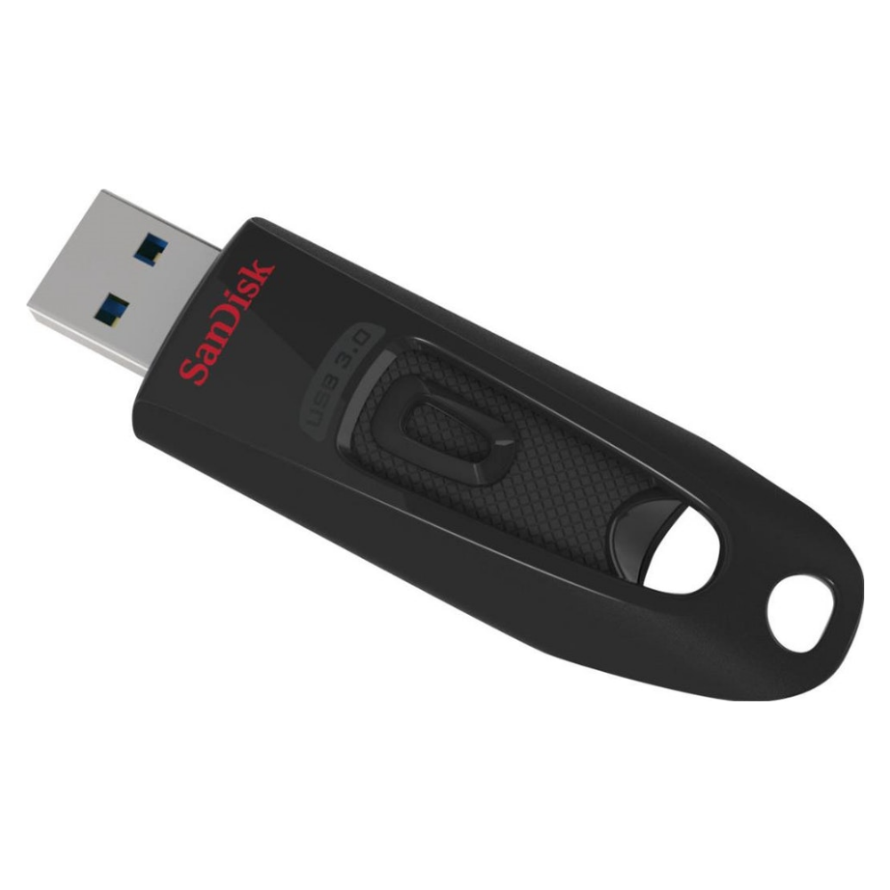 A large main feature product image of SanDisk Ultra Flash 128GB USB3.0 Flash Drive