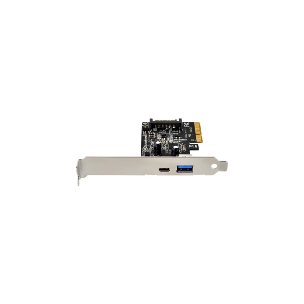 A large main feature product image of SilverStone ECU03 USB3.1 PCIe Controller Card with 1x USB Type-A and 1x USB Type-C Port