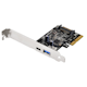 A small tile product image of SilverStone ECU03 USB3.1 PCIe Controller Card with 1x USB Type-A and 1x USB Type-C Port