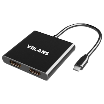Product image of Volans Aluminium USB-C to Dual HDMI 2.0 Adapter – 4K@60Hz - Click for product page of Volans Aluminium USB-C to Dual HDMI 2.0 Adapter – 4K@60Hz
