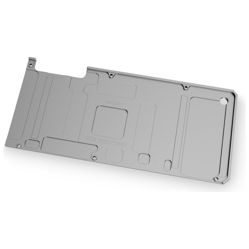 A large main feature product image of EK Quantum Vector RTX 3080/3090 Backplate - Nickel