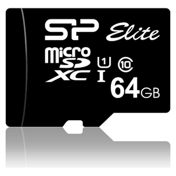 Product image of Silicon Power Elite 64GB UHS-I U1 MicroSDXC Card (Includes SD Adapter) - Click for product page of Silicon Power Elite 64GB UHS-I U1 MicroSDXC Card (Includes SD Adapter)