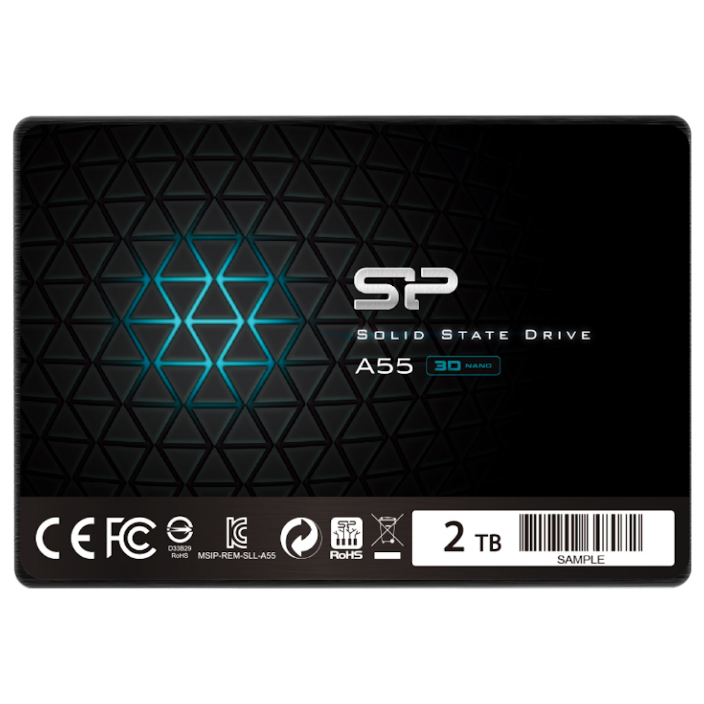 A large main feature product image of Silicon Power A55 SATA 2.5" SSD - 2TB 