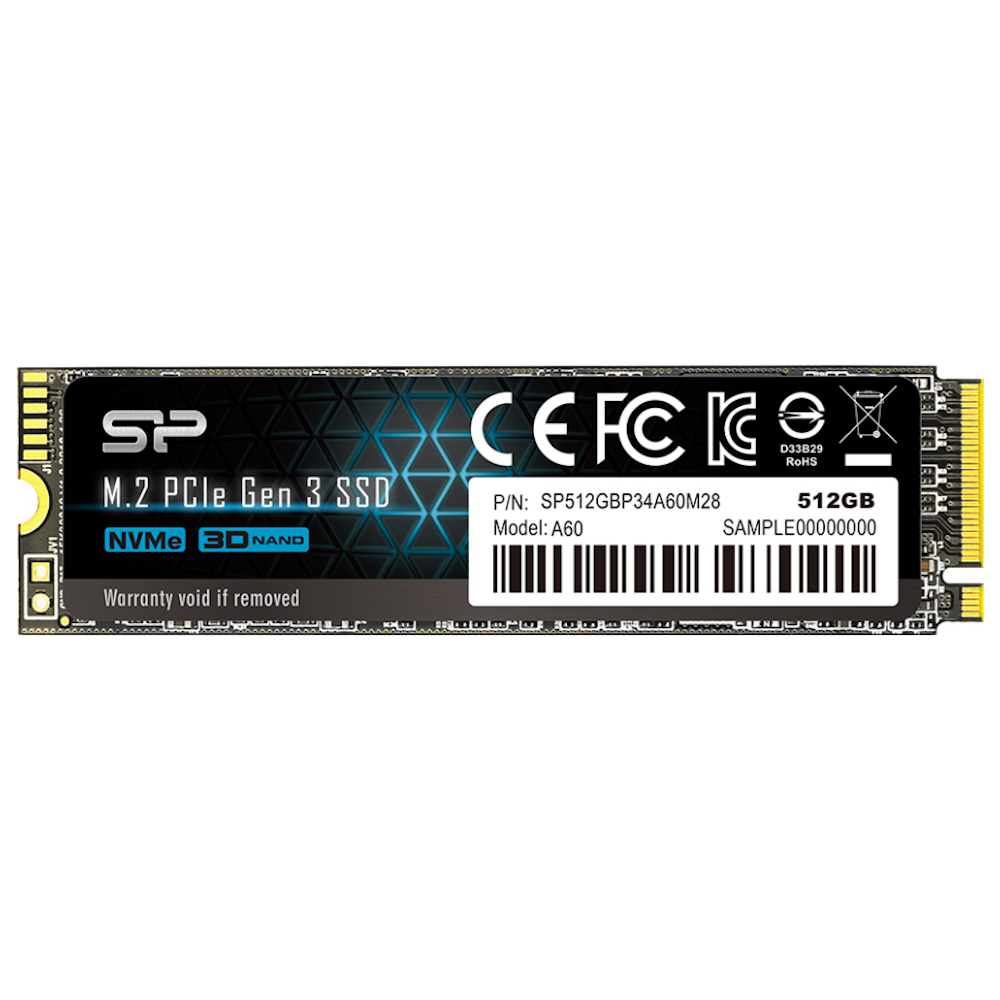 A large main feature product image of Silicon Power P34A60 PCIe M.2 NVMe SSD - 512GB