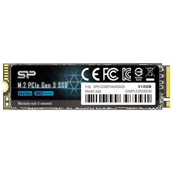 Product image of Silicon Power A60 512GB M.2 2280 PCIe SSD - Click for product page of Silicon Power A60 512GB M.2 2280 PCIe SSD