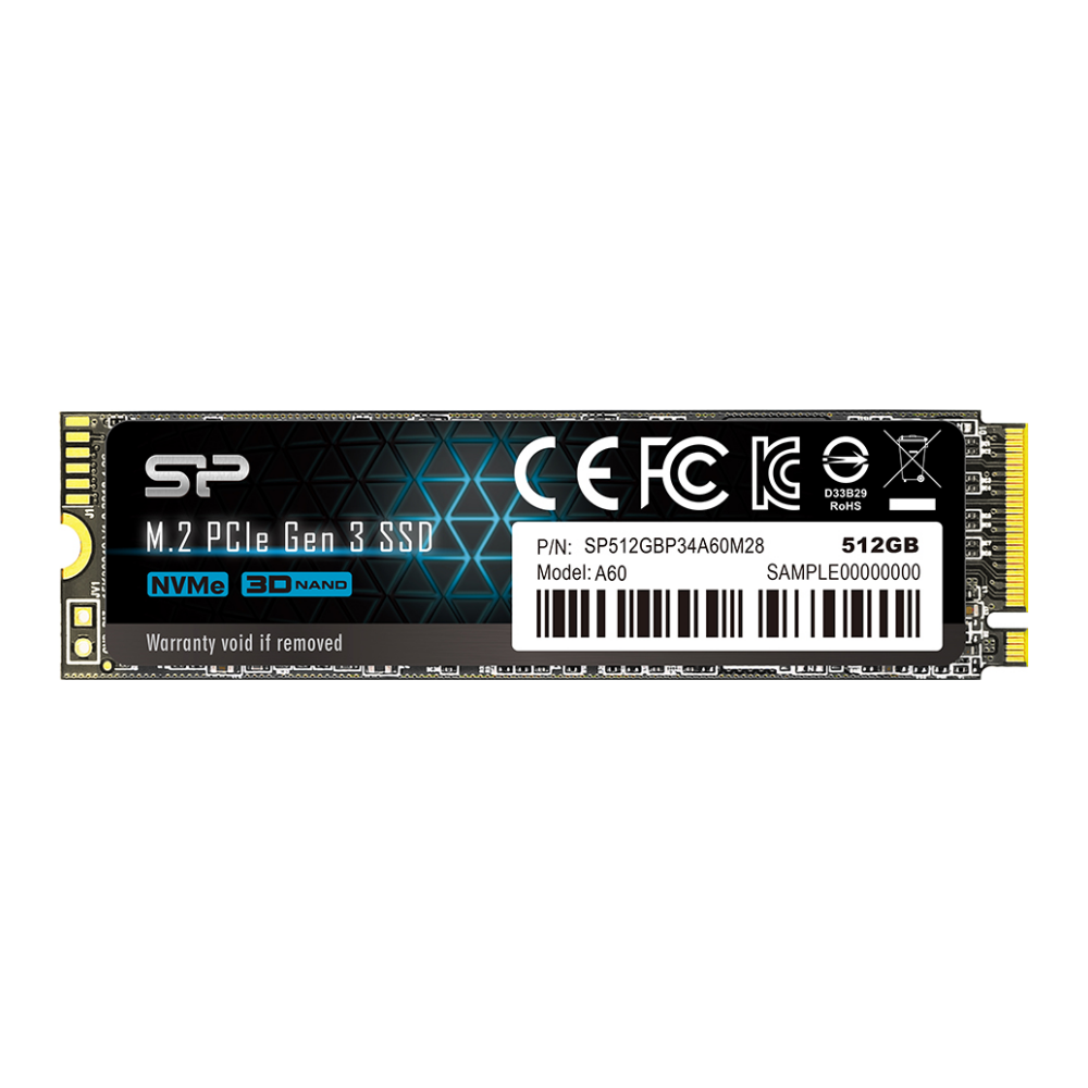 A large main feature product image of Silicon Power P34A60 PCIe M.2 NVMe SSD - 512GB