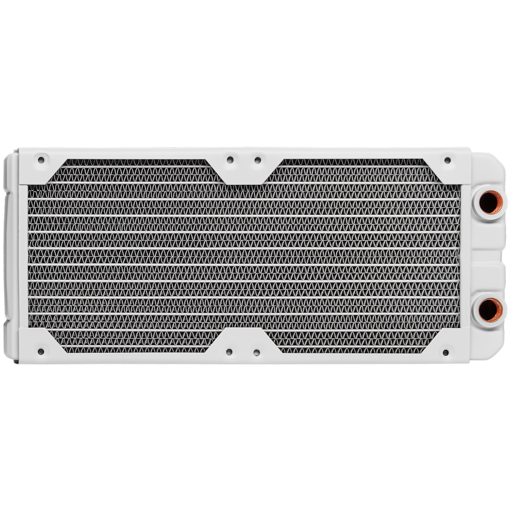 A large main feature product image of Corsair Hydro X Series XR5 240 x 30mm Water Cooling Radiator (White)