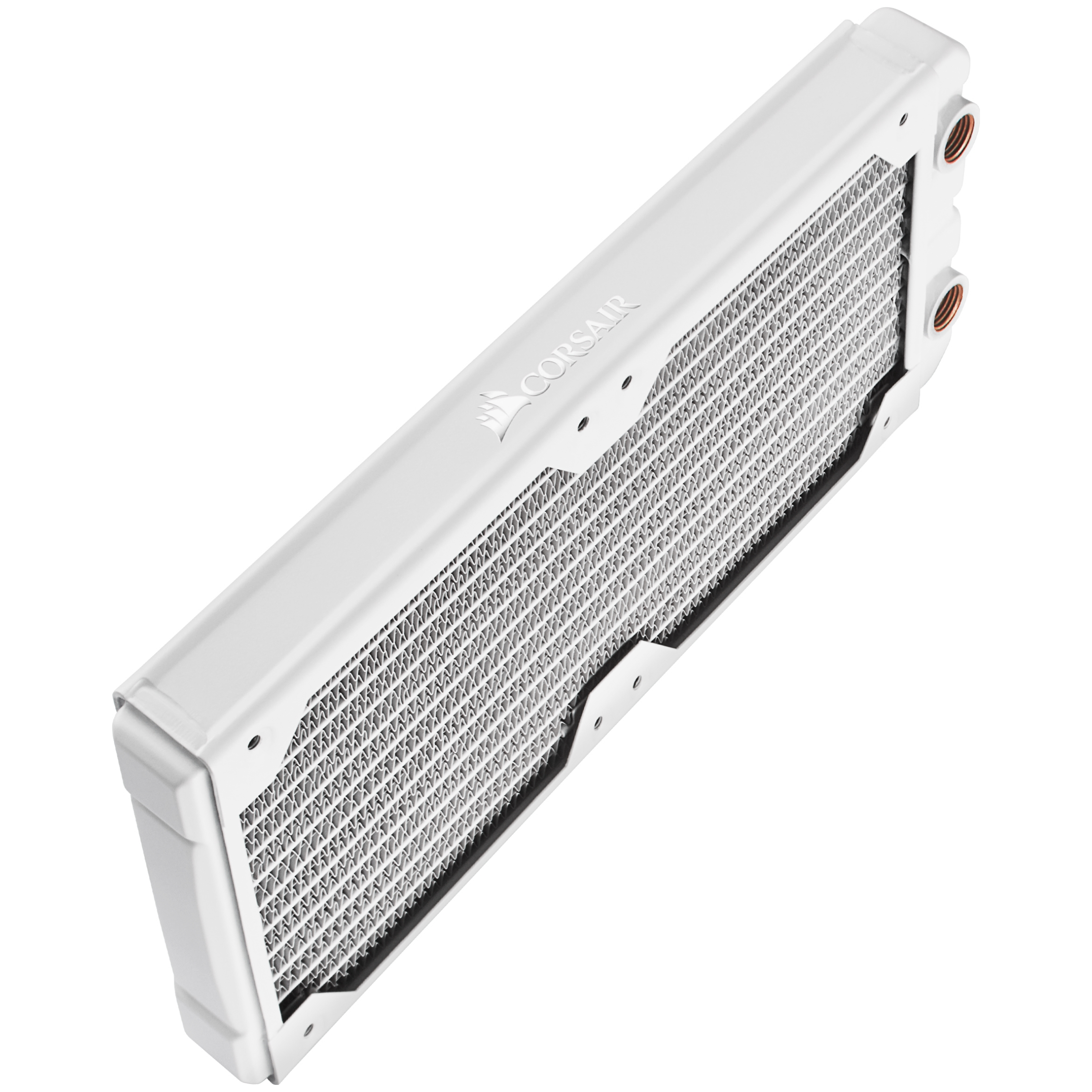 A large main feature product image of Corsair Hydro X Series XR5 240 x 30mm Water Cooling Radiator (White)