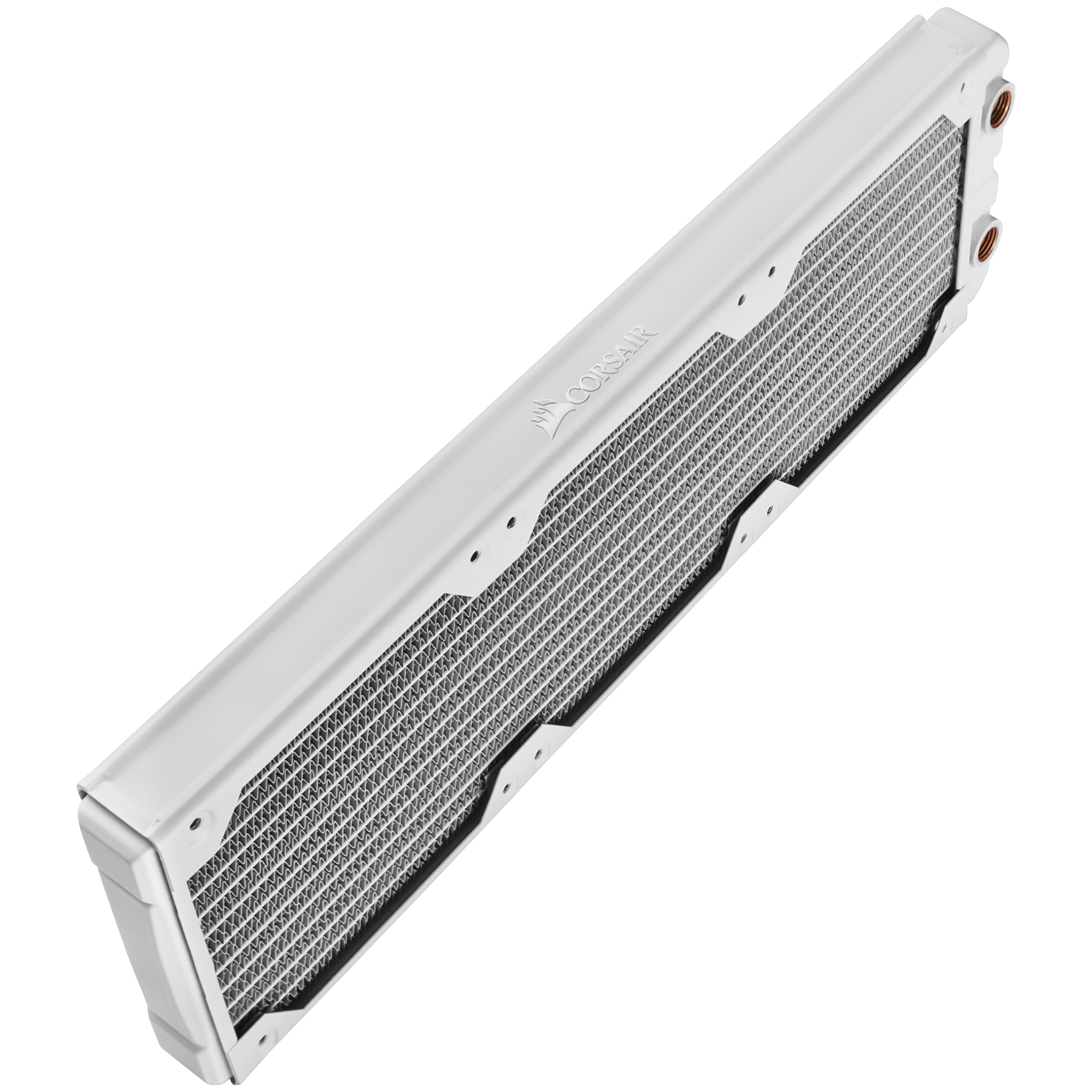 A large main feature product image of Corsair Hydro X Series XR5 360 x 30mm Water Cooling Radiator (White)