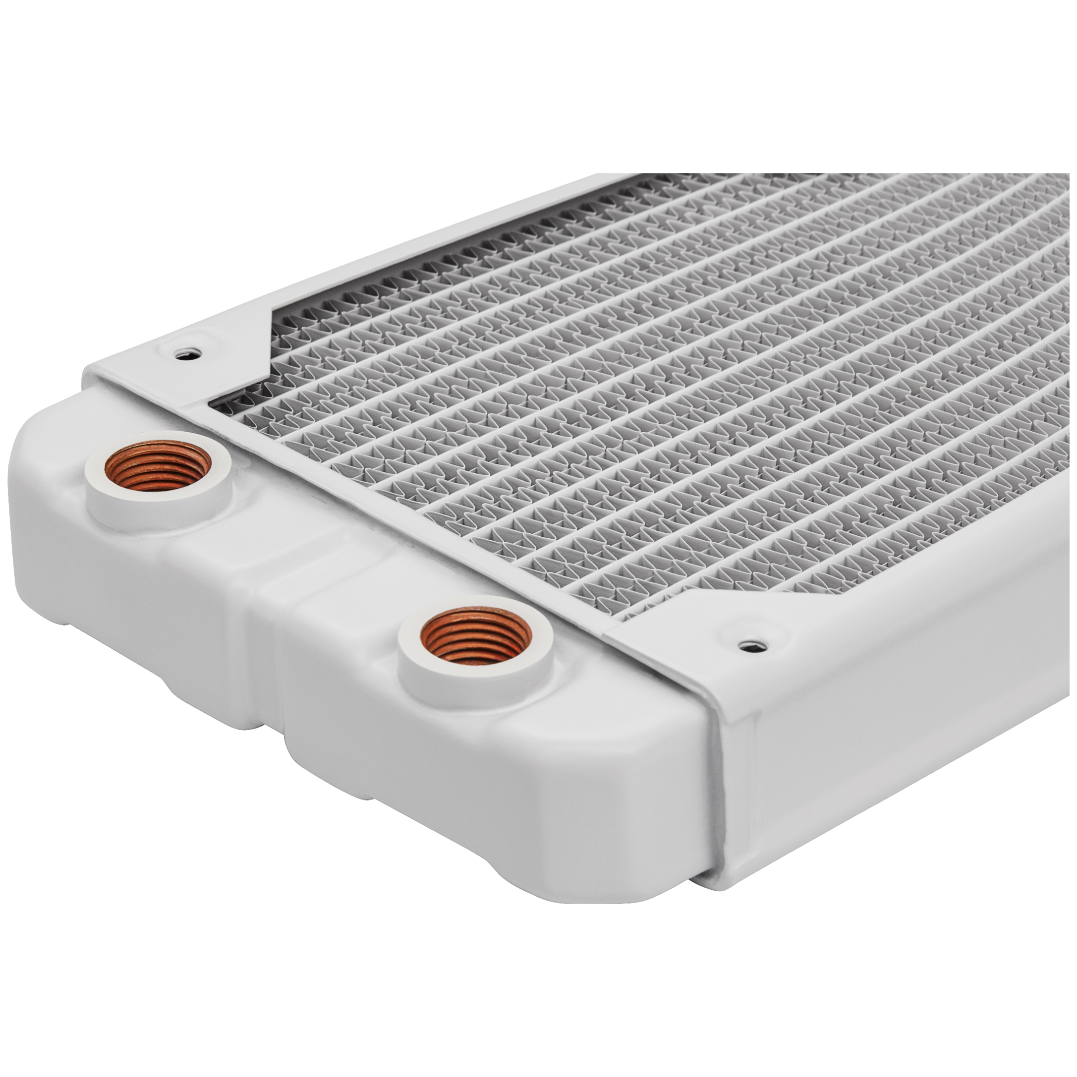 A large main feature product image of Corsair Hydro X Series XR5 360 x 30mm Water Cooling Radiator (White)