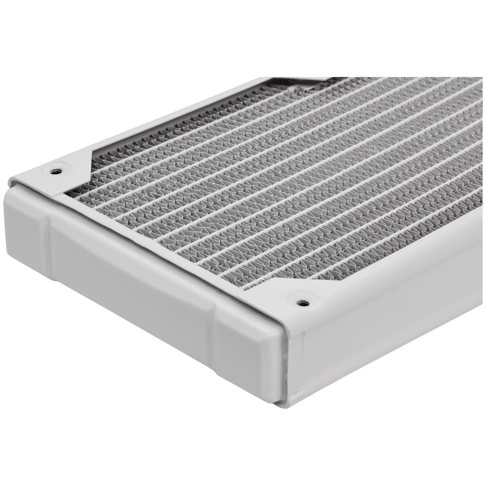 A large main feature product image of Corsair Hydro X Series XR5 360 x 30mm Water Cooling Radiator (White)