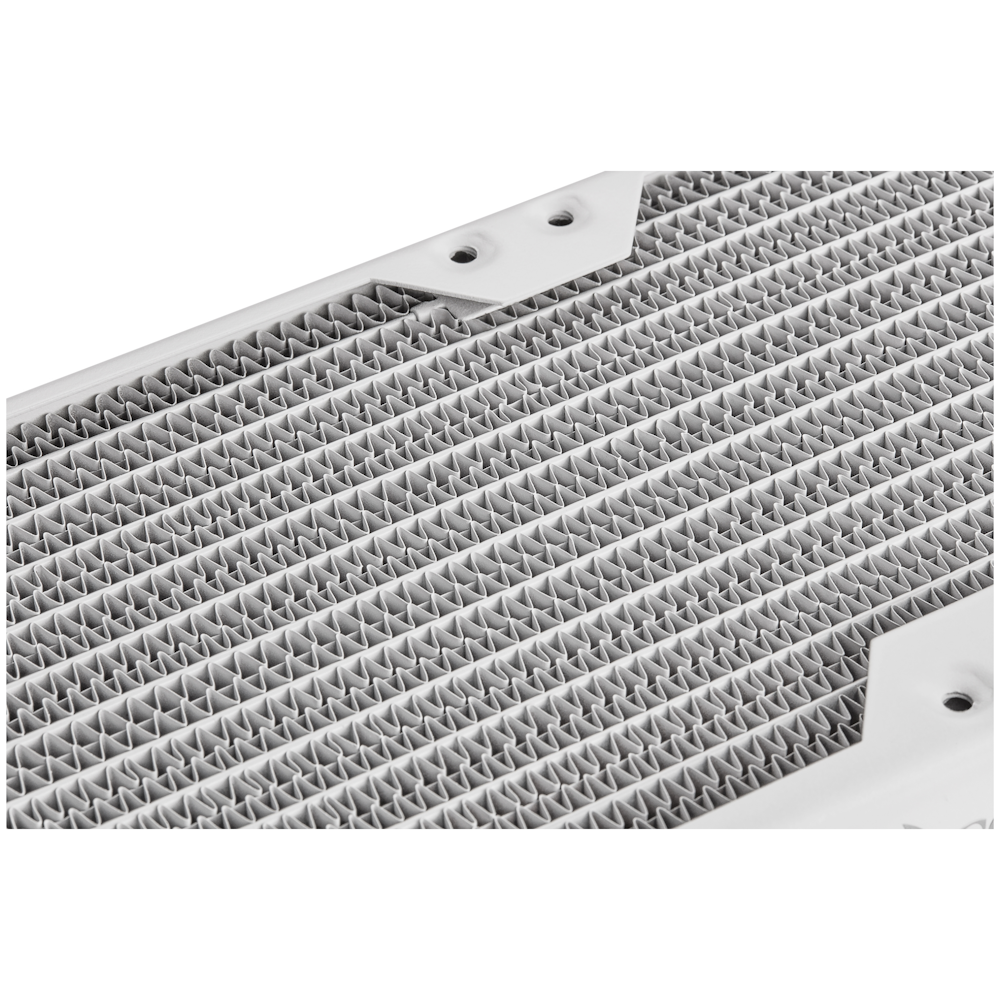 A large main feature product image of Corsair Hydro X Series XR5 360 x 30mm Water Cooling Radiator (White)