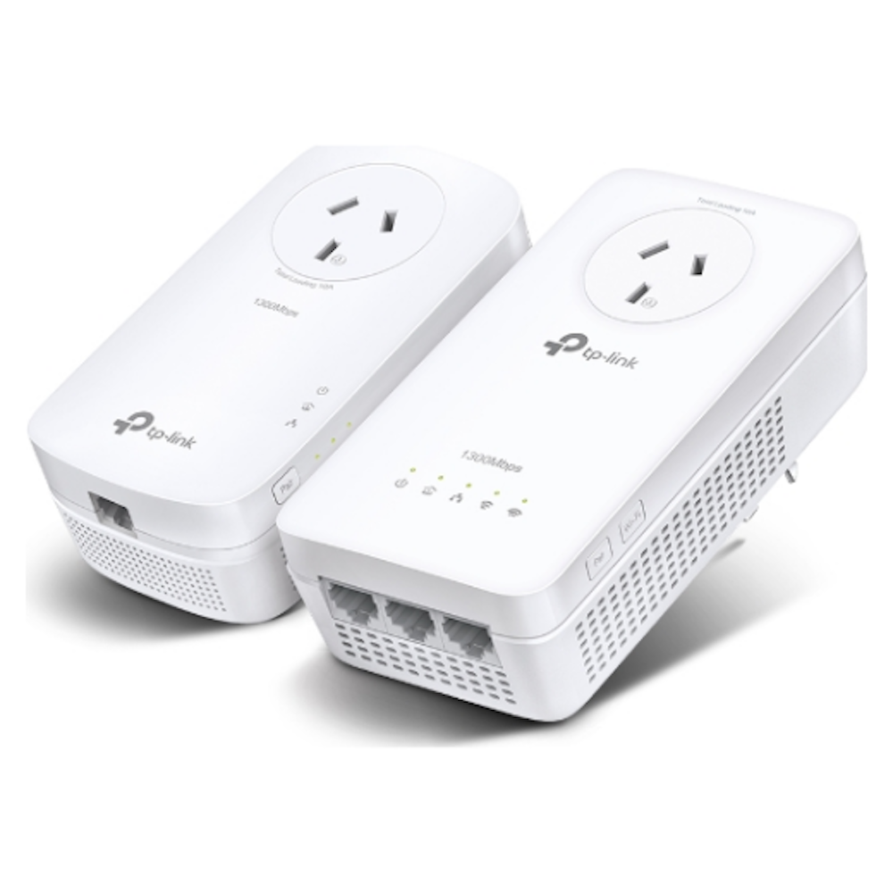 A large main feature product image of TP-Link WPA8631P KIT - AV1300 Gigabit Wi-Fi 5 Passthrough Powerline Kit