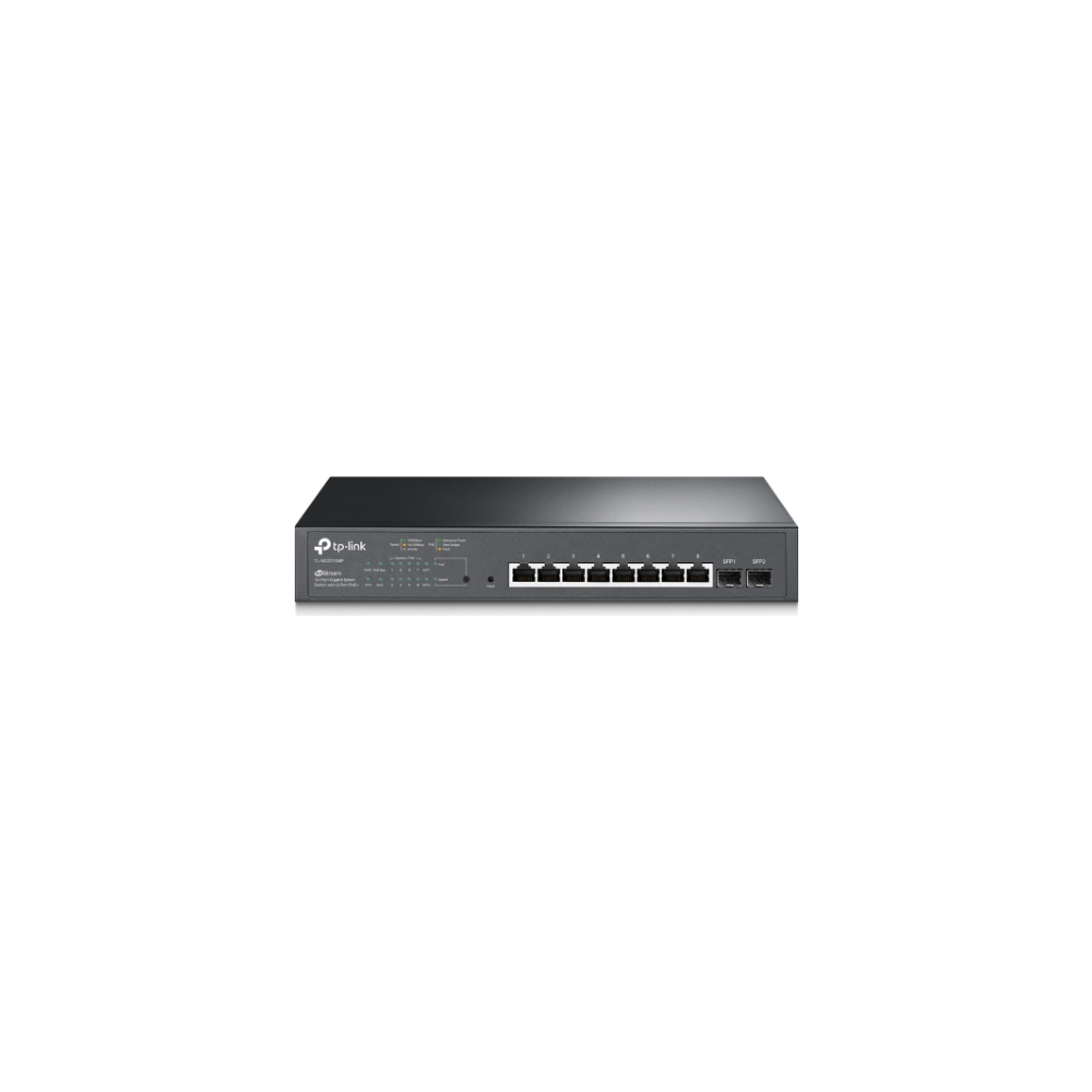 A large main feature product image of TP-Link JetStream SG2210MP - 10-Port Gigabit Smart Switch with 8-Port PoE+