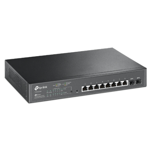 A large main feature product image of TP-Link JetStream SG2210MP - 10-Port Gigabit Smart Switch with 8-Port PoE+