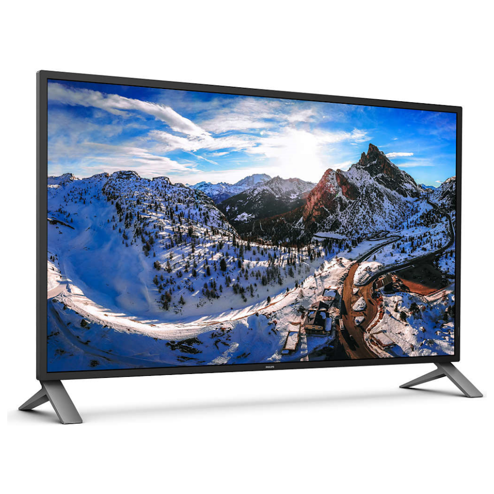 A large main feature product image of Philips 438P1 - 42.5" UHD 60Hz IPS Monitor