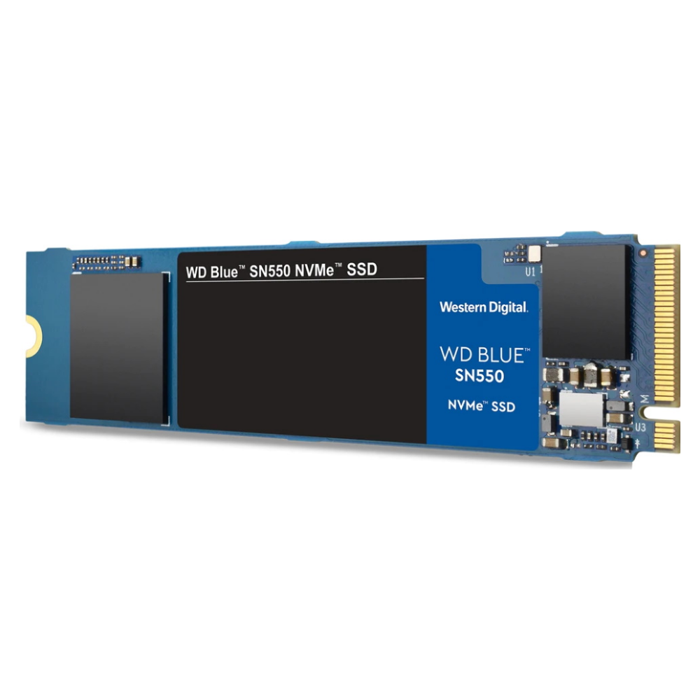 A large main feature product image of WD Blue SN550 500GB NVMe M.2 SSD