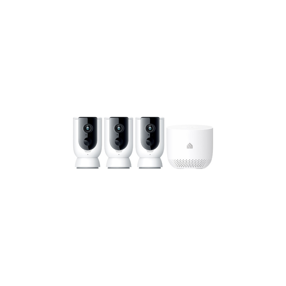 A large main feature product image of TP-LINK KC300S3 Kasa Outdoor Surveillance Camera Pack