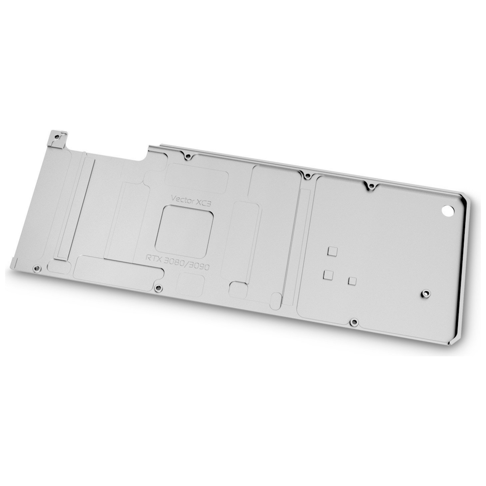 A large main feature product image of EK Quantum Vector XC3 RTX 3080/3090 Backplate - Nickel