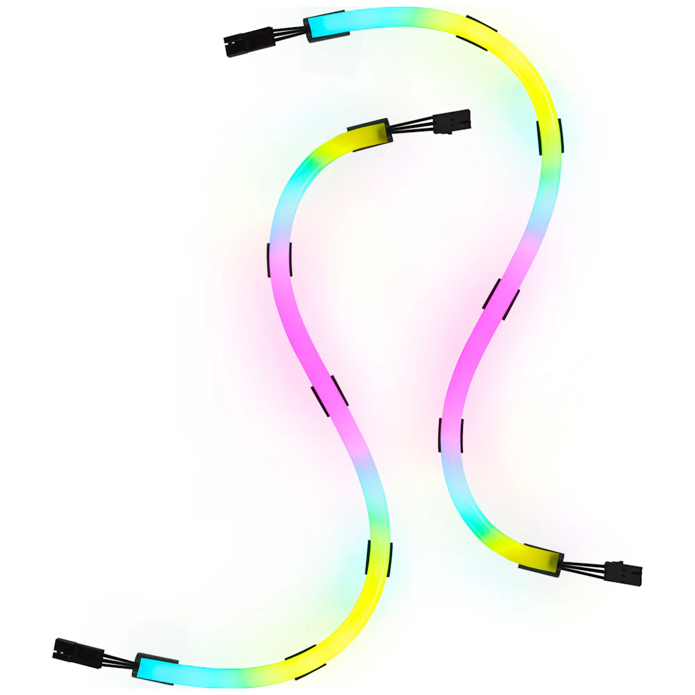 A large main feature product image of Corsair LS100 Smart Lighting Strips Expansion Kit 350mm