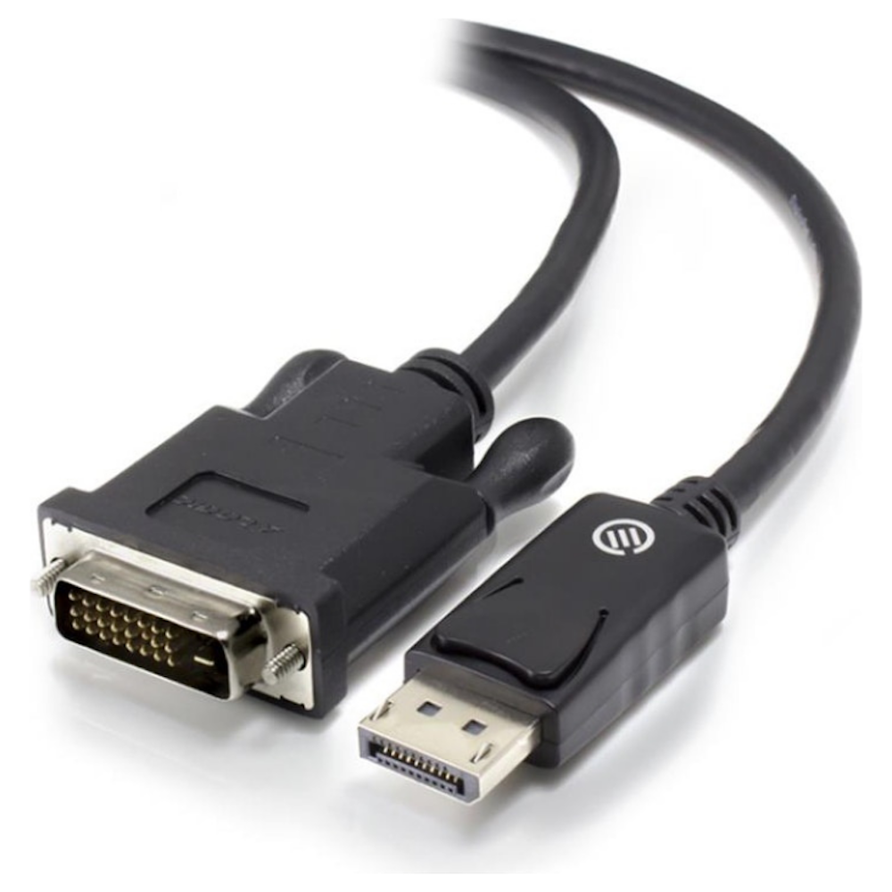 A large main feature product image of ALOGIC Elements ACTIVE 1m DisplayPort to DVI-D Cable with 4K Support - Male to Male