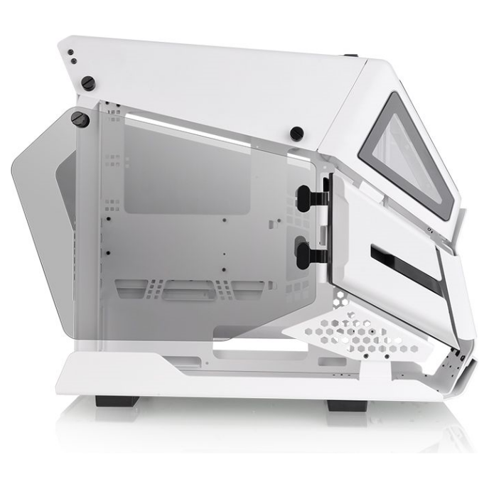 A large main feature product image of Thermaltake AH T200 Tempered Glass Micro Case Snow Edition