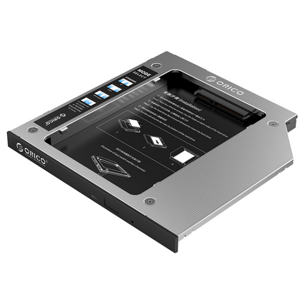 A large main feature product image of ORICO Hard Drive / SSD Caddy For Laptop Optical Bay