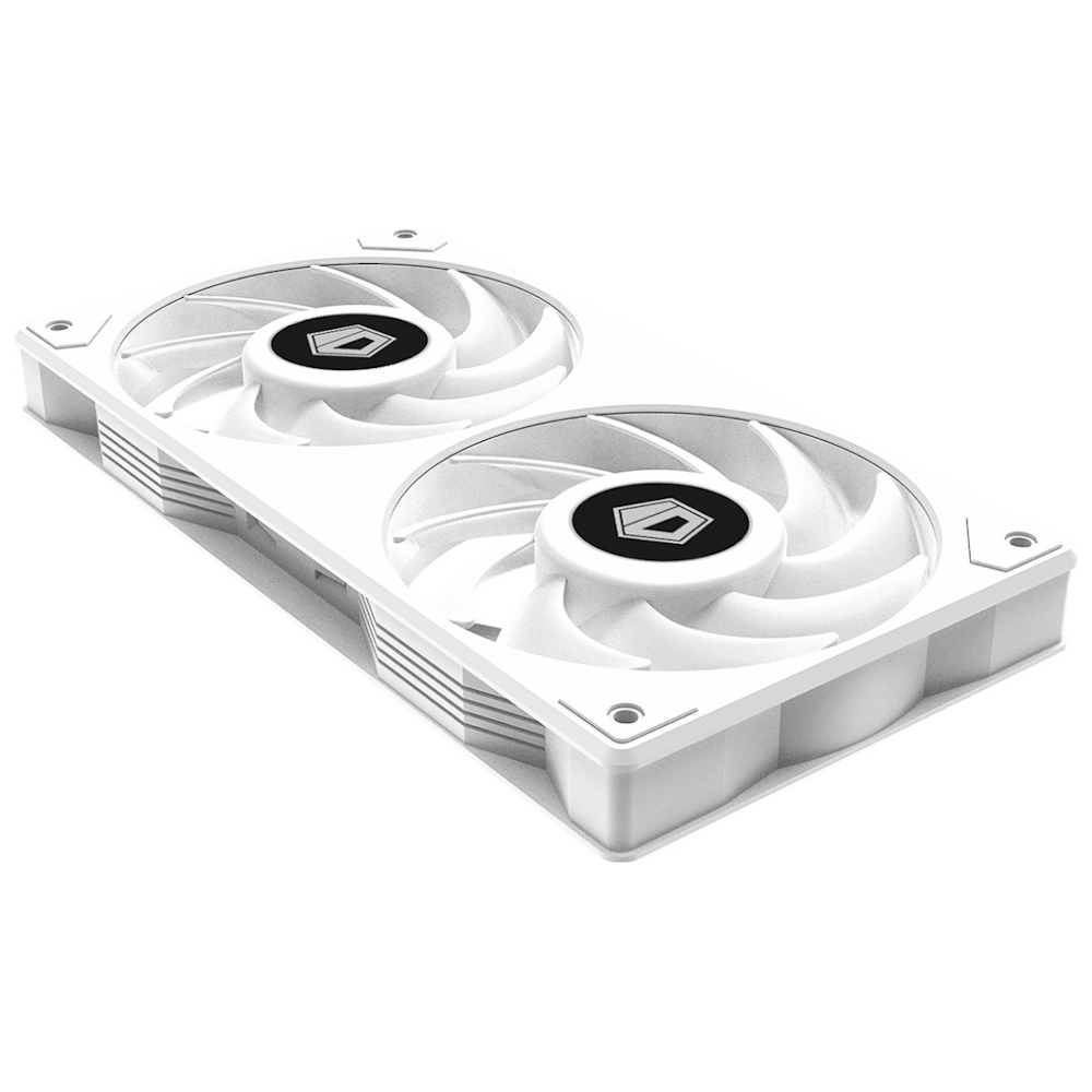 A large main feature product image of ID-COOLING IceFan 240 ARGB 2-in-1 Cooling Fan - Snow Edition