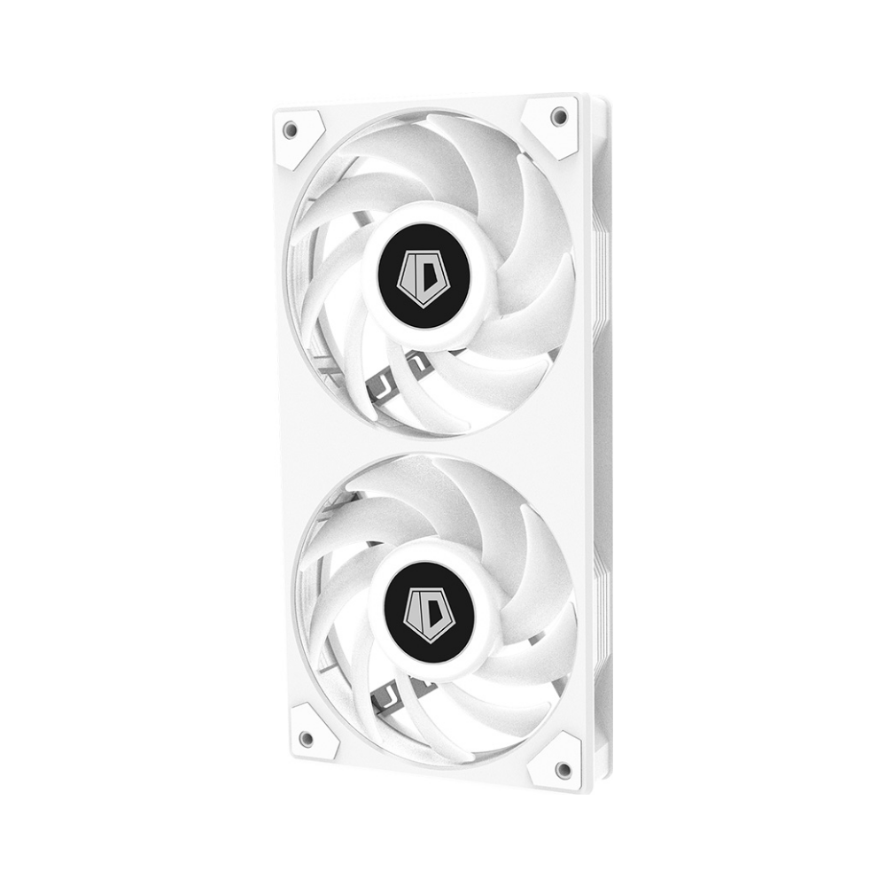 A large main feature product image of ID-COOLING IceFan 240 ARGB 2-in-1 Cooling Fan - Snow Edition
