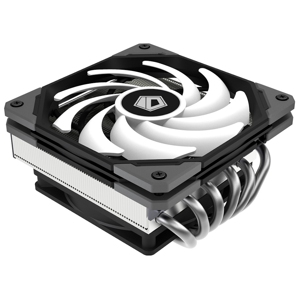 A large main feature product image of ID-COOLING Iceland Series IS-60 EVO ARGB Low Profile CPU Cooler