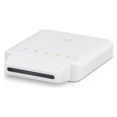 A large main feature product image of Ubiquiti USW Flex 5-Port 1GbE Layer 2 PoE Switch (3-Pack)