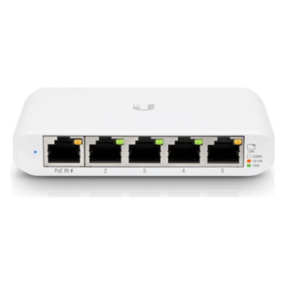 A large main feature product image of Ubiquiti Unifi Flex Mini 5-Port 1GbE Layer 2 Switch (5-Pack)