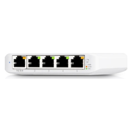 A large main feature product image of Ubiquiti Unifi Flex Mini 5-Port 1GbE Layer 2 Switch (5-Pack)