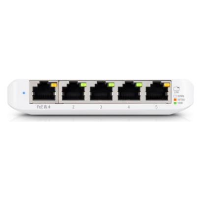 A large main feature product image of Ubiquiti Unifi Flex Mini 5-Port 1GbE Layer 2 Switch (5-Pack)
