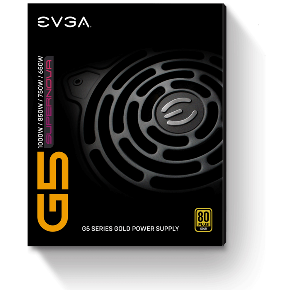 A large main feature product image of EVGA SuperNOVA 1000 G5 1000W Gold ATX Modular PSU