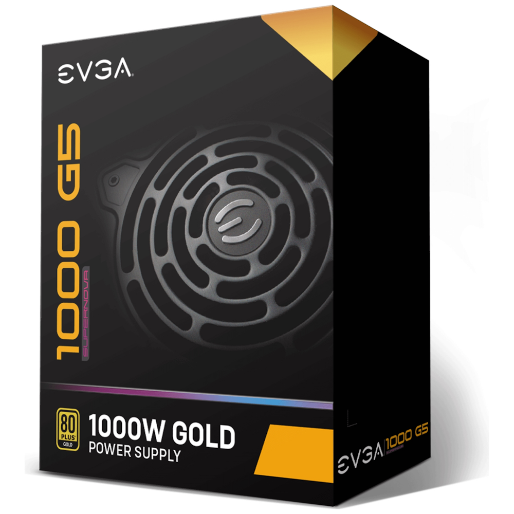 A large main feature product image of EVGA SuperNOVA 1000 G5 1000W Gold ATX Modular PSU