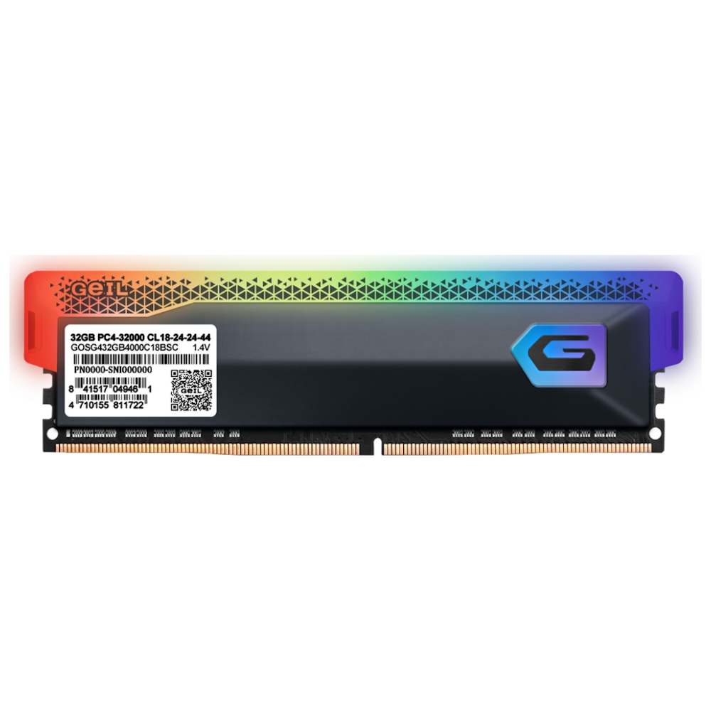 A large main feature product image of GeIL 16GB Kit (2x8GB) DDR4 Orion RGB C16 3000MHz - Grey