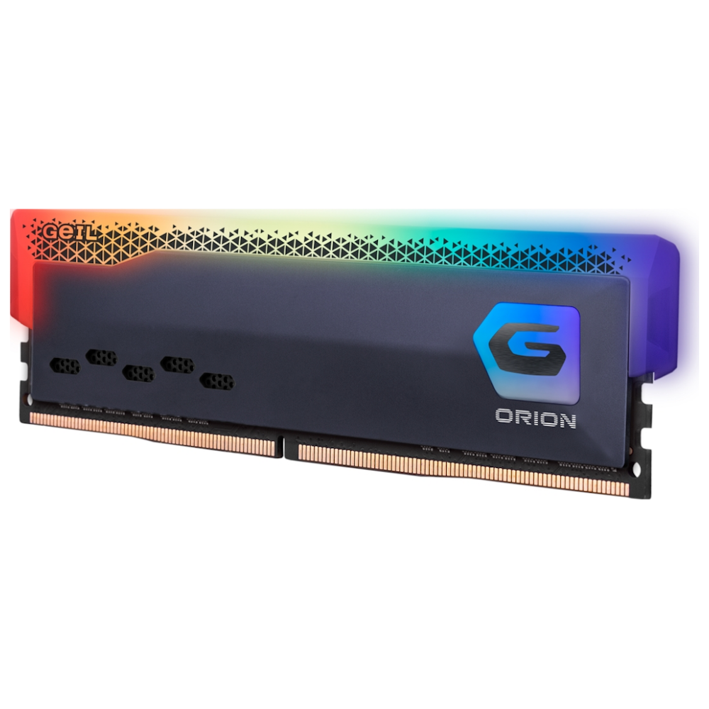 A large main feature product image of GeIL 32GB Kit (2x16GB) DDR4 Orion RGB C16 3000MHz - Grey
