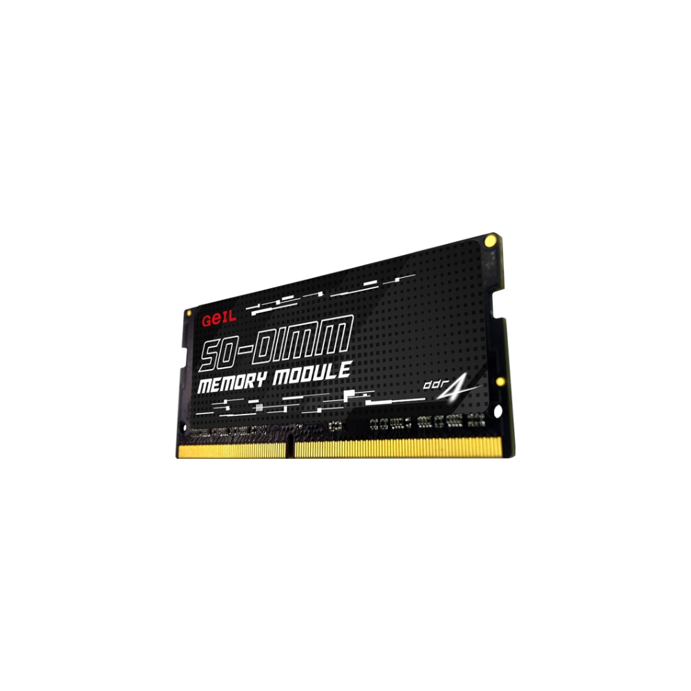 A large main feature product image of GeIL 8GB Single (1x8GB) DDR4 SO-DIMM 1.2V C22 3200MHz - Black