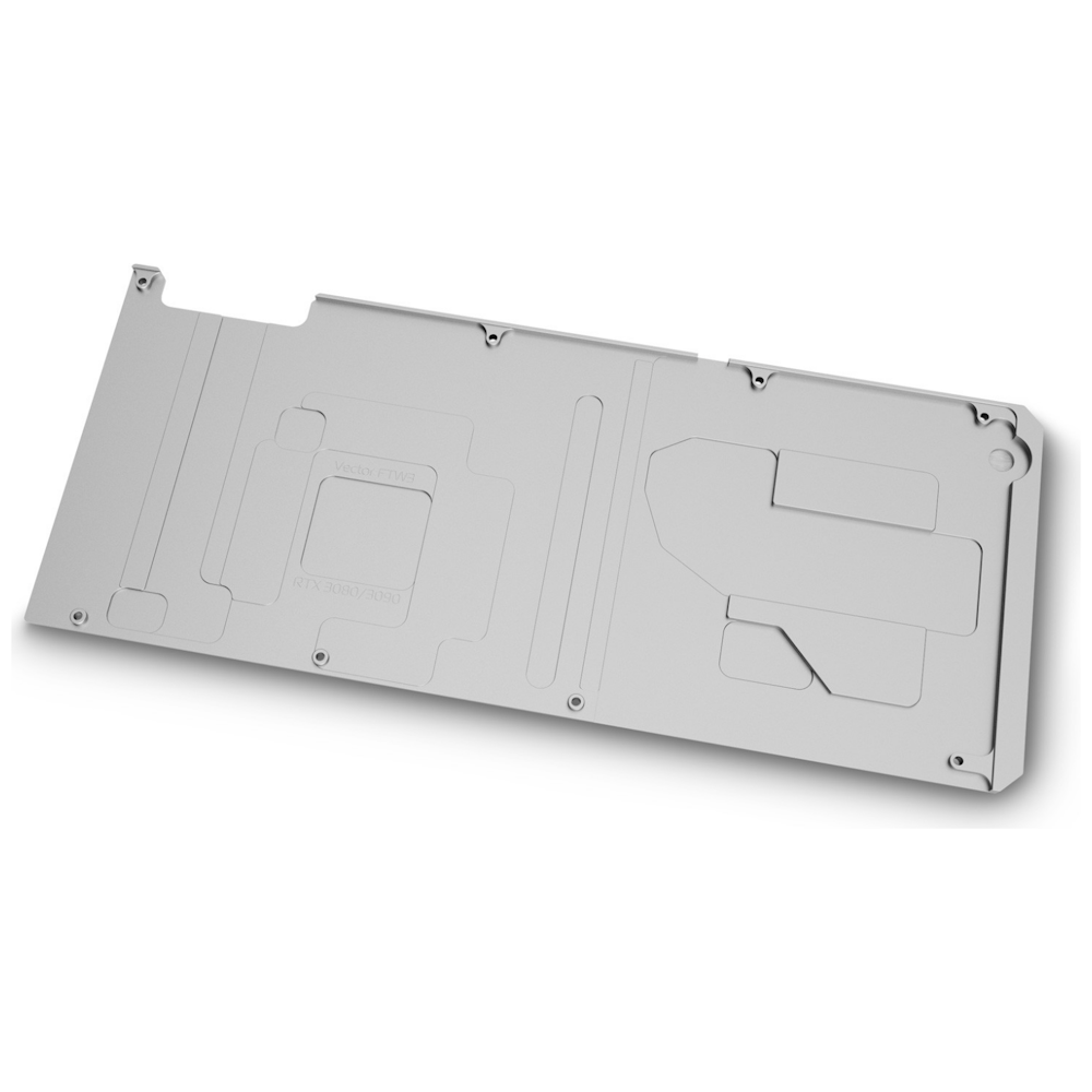 A large main feature product image of EK Quantum Vector FTW3 RTX 3080/3090 Backplate - Nickel