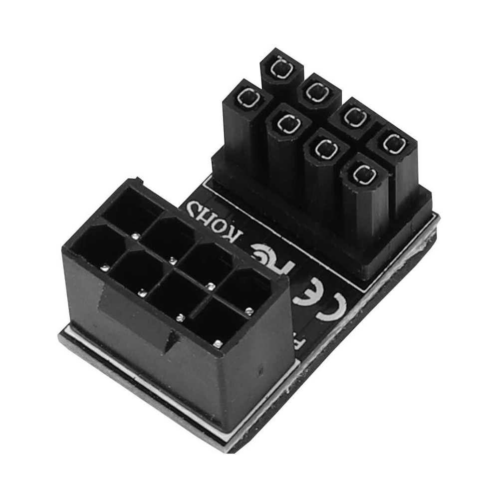 A large main feature product image of GamerChief 8-Pin PCIe 90 Degree Adapter Black Type A