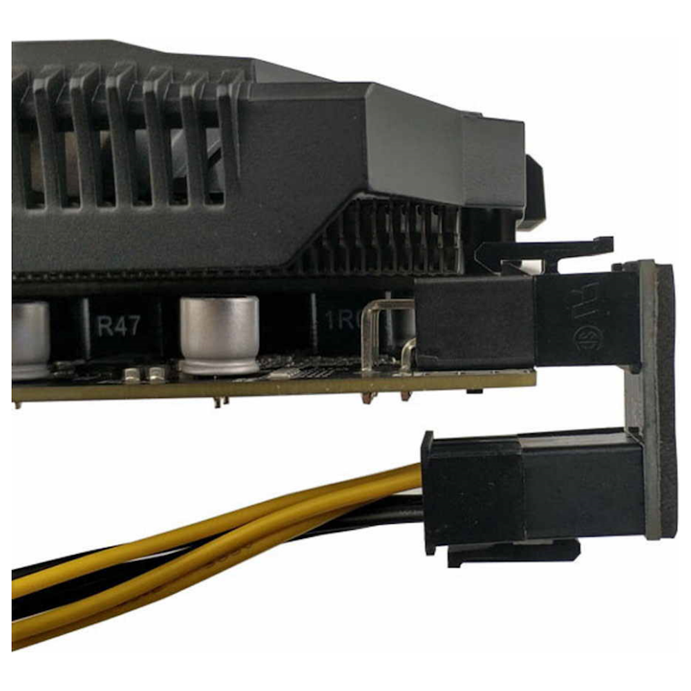 A large main feature product image of GamerChief 8-Pin PCIe 90 Degree Adapter Black Type A