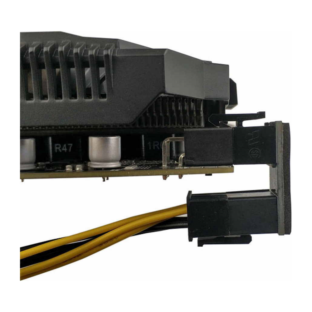 A large main feature product image of GamerChief 8-Pin PCIe 90 Degree Adapter Black Type B
