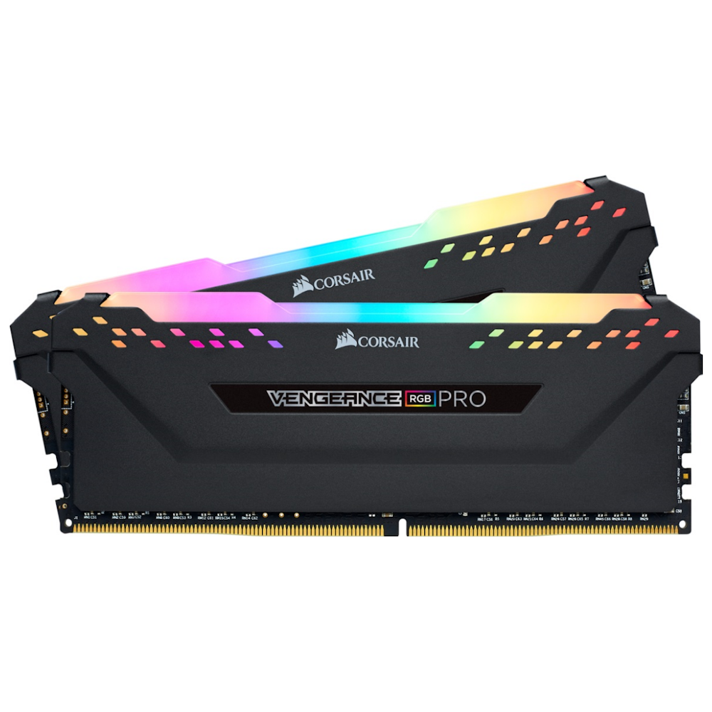 A large main feature product image of Corsair 64GB Kit (2x32GB) DDR4 Vengeance RGB Pro C16 3200MHz - Black
