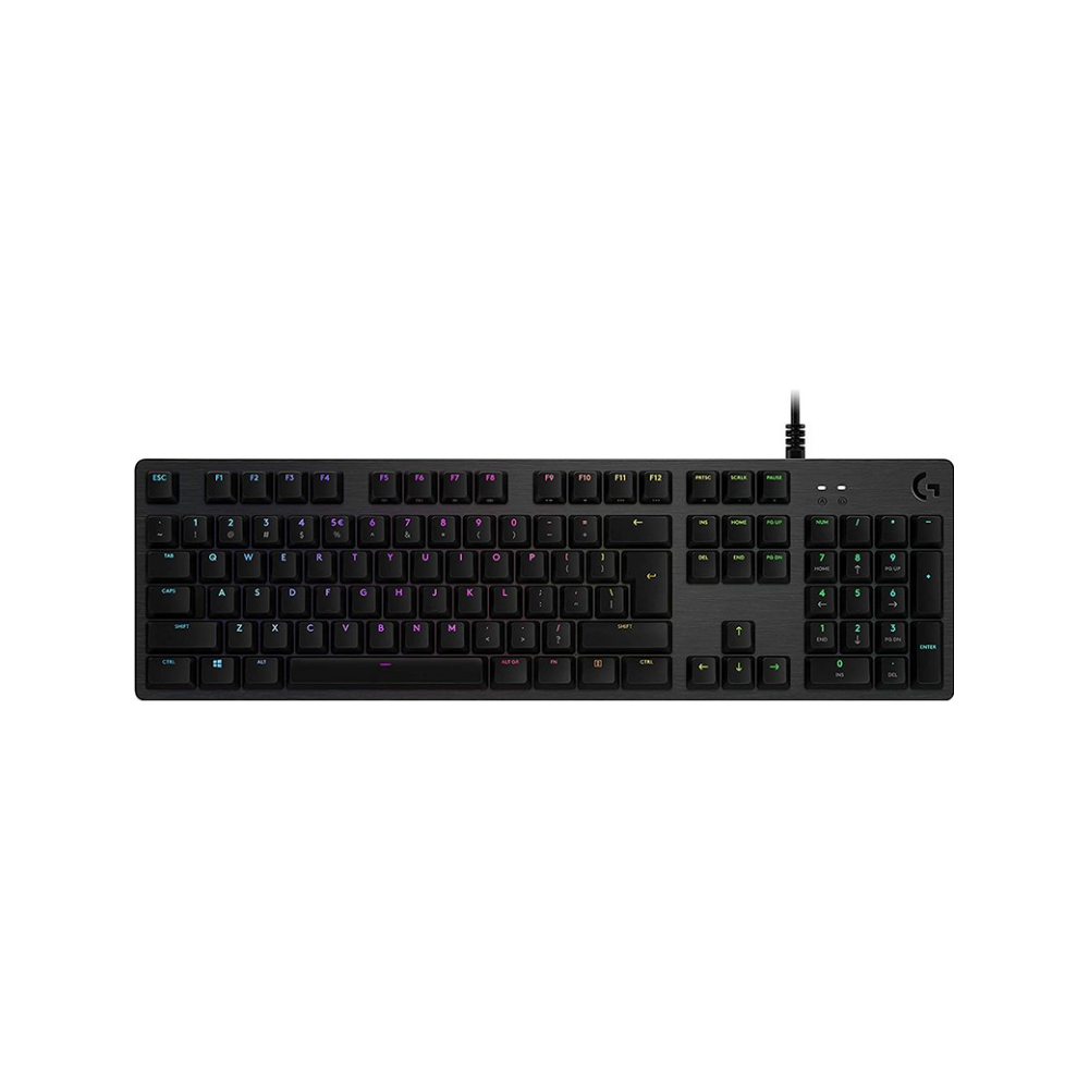 A large main feature product image of Logitech G512 Carbon RGB Mechanical Gaming Keyboard (GX Brown Switch)